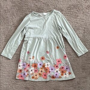 H&M White Long Sleeve Flower Dress